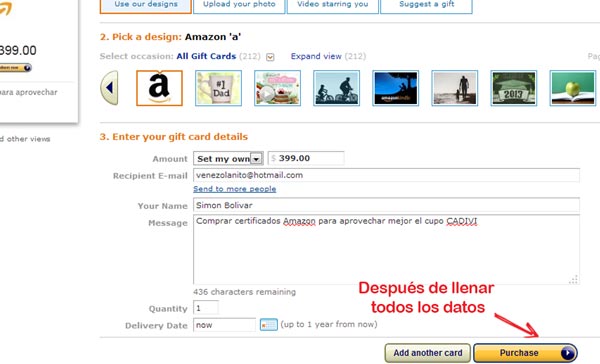 comprar certificado de regalo amazon desde venezuela