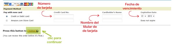 tarjeta de credito comprar en amazon