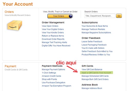 usar una tarjeta de regalo amazon aplicar certificado de regalo