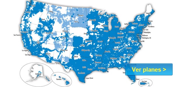 AT&T mapa de cobertura companias de celulares