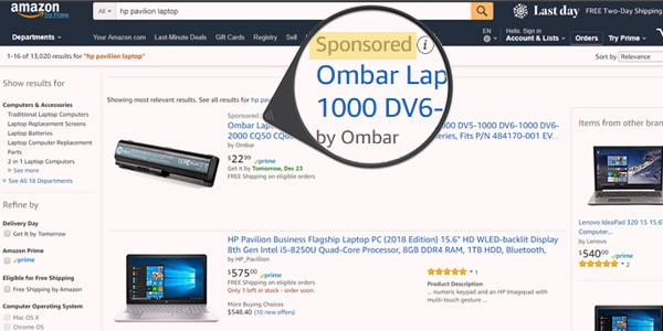 como comprar en amazon productos sponsored