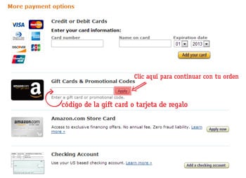 pagar en amazon como usar una tarjeta de regalo de amazon