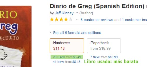 libro segunda mano comprar por internet amazon envio gratis ahorrar dinero