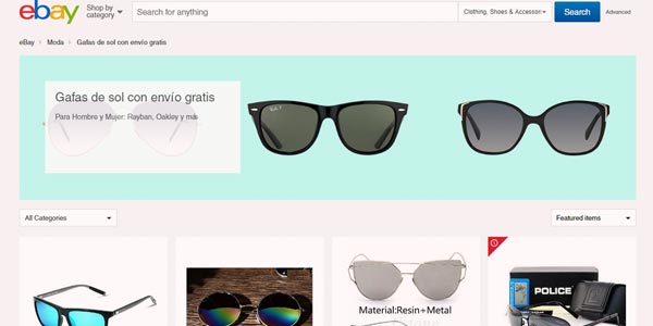 tiendas donde comprar gafas de sol ebay