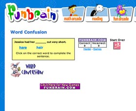 Juegos para aprender inglés online: Funbrain Words