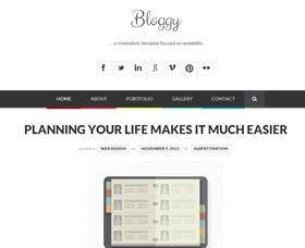 Plantillas WordPress para un blog rápido: Bloggy WP