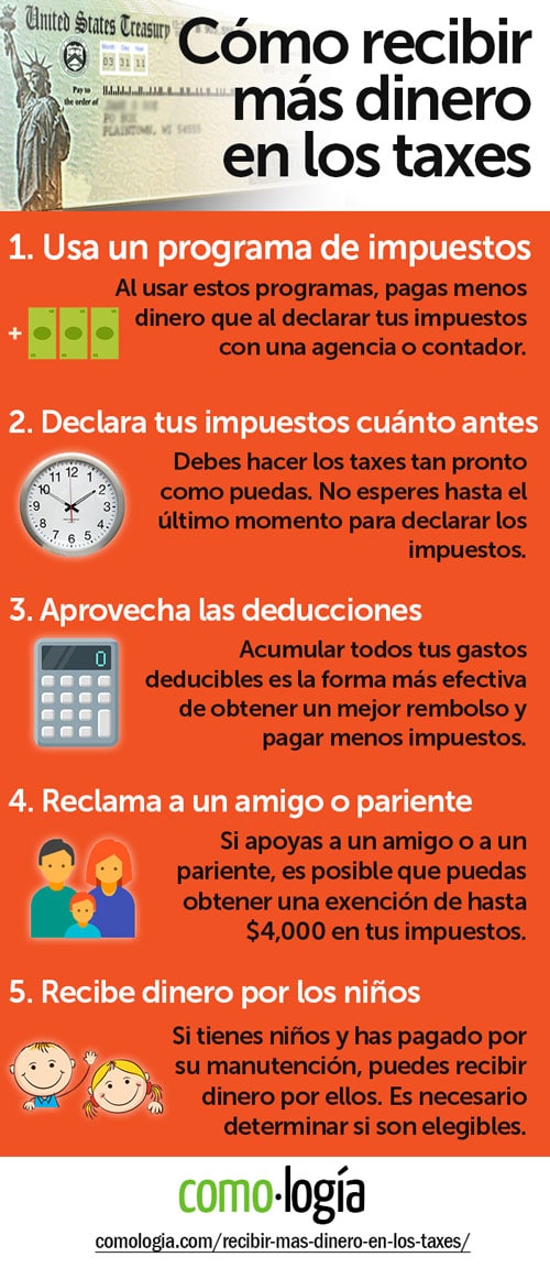 como recibir más dinero en los taxes impuestos