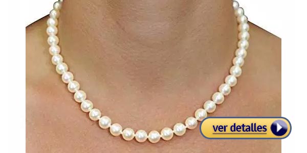 Regalos de navidad para mujeres baratos: Collar de perlas blancas