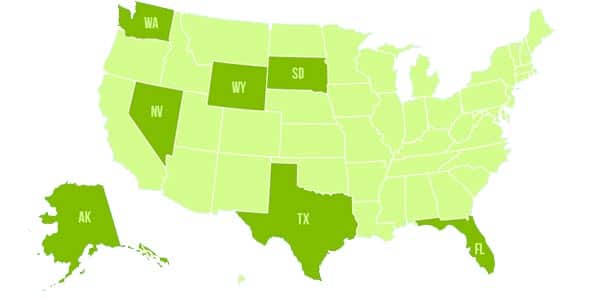 Estados que no tienen state taxes o impuestos estatales: