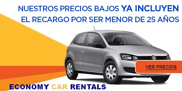 Companias que no cobran el recargo por tener menos de 25 anos economy car rentals