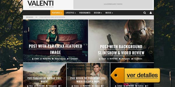 Mejores Plantillas WordPress 2016: Valenti