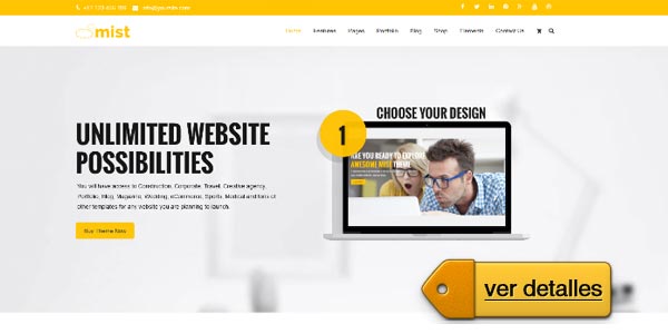 Mejores Plantillas WordPress para negocios: Mist