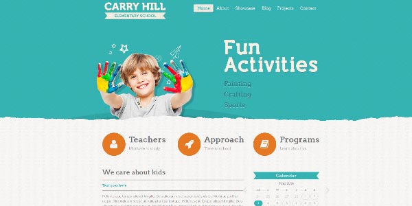 Plantilla WordPress escolar: Carry Hill School