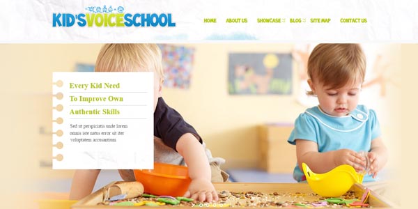 Plantillas WordPress infantiles: Kid’s Voice School