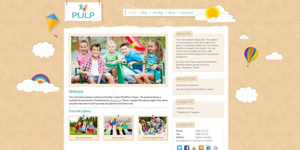 Plantillas WordPress para niñas: Pulp