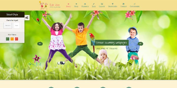 Plantillas WordPress para niños: Kids Zone