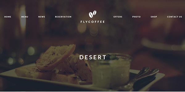 Plantillas WordPress para un restaurante: FlyCoffee