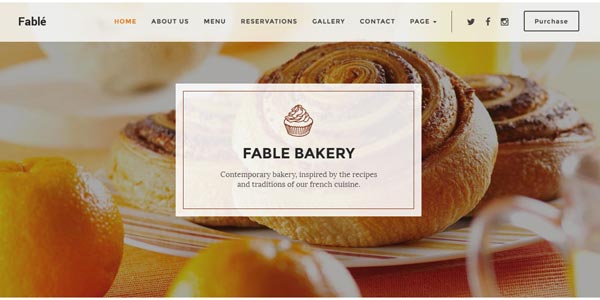 Temas wordpress para negocios de comida fable