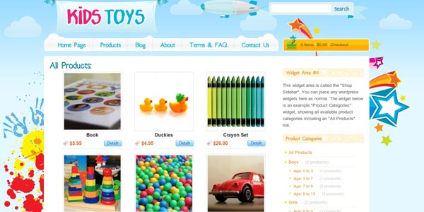 Temas WordPress para niños: Kids Toys