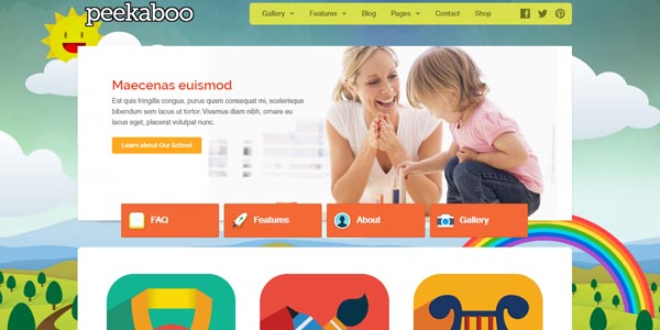 Temas WordPress para niños: Peekaboo