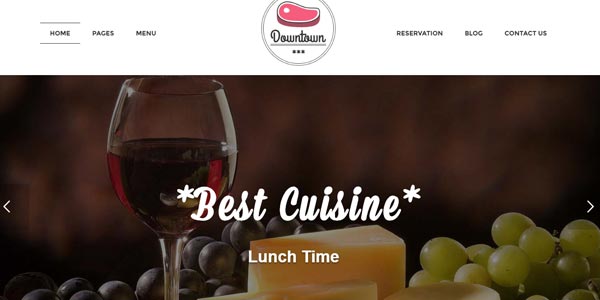 Temas WordPress para restaurantes: Downtown