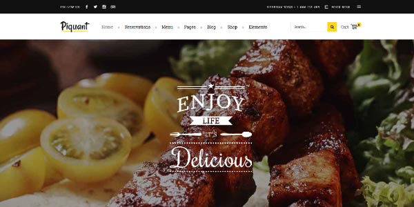 Temas WordPress para un restaurant: Piquant