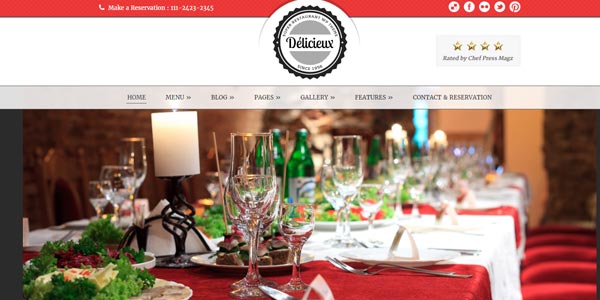 Temas WordPress para un restaurante: Delicieux