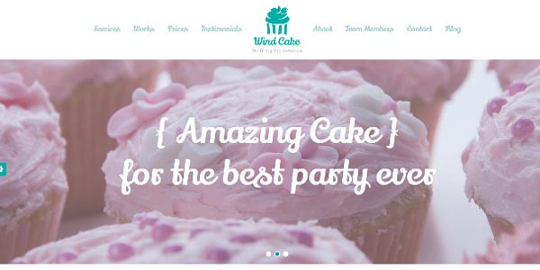 Temas WordPress para un restaurante: Wind Cake