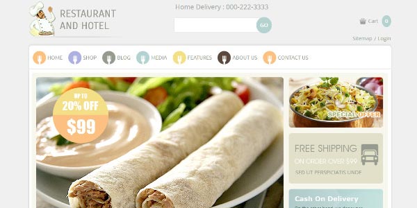 Temas WordPress responsive para un restaurante: Restaurant