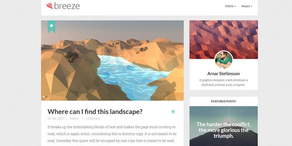 Mejores temas WordPress para un blog: Breeze