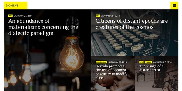 Mejores temas WordPress para un blog: Moment