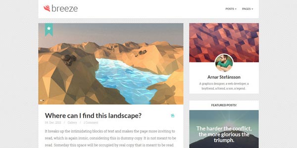 Mejores temas WordPress responsive: Breeze