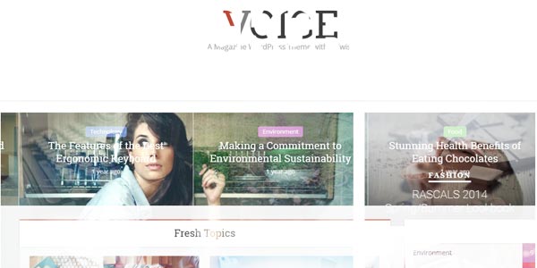 Mejores temas WordPress responsive para un blog: Voice