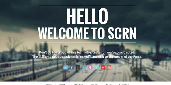 Plantillas WordPress de una página: SCRN