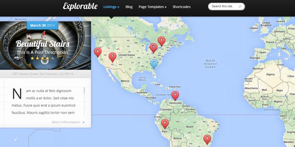 Plantillas WordPress de viajes: Explorable