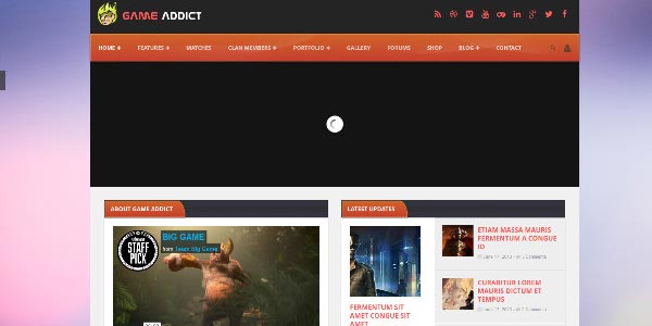 Plantillas WordPress de videojuegos: Game Addict