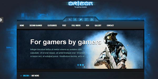 Plantillas WordPress de videojuegos: Orizon