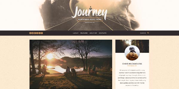 Plantillas WordPress para escritores viajeros: Journey