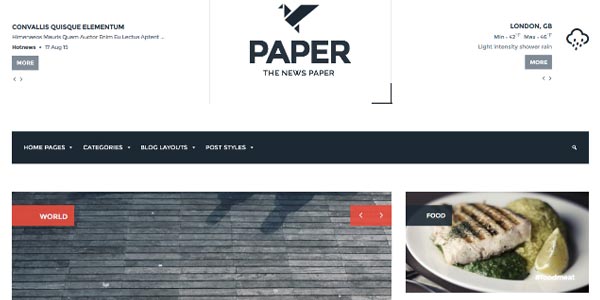 Plantillas WordPress para una tienda de e-Commerce: Paper