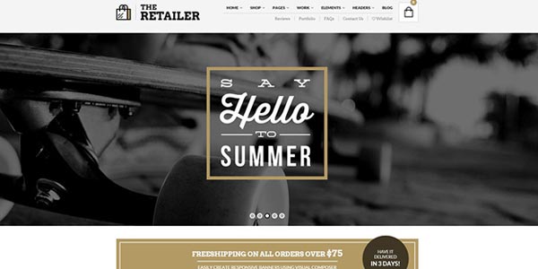 Plantillas WordPress para una tienda virtual: The Retailer