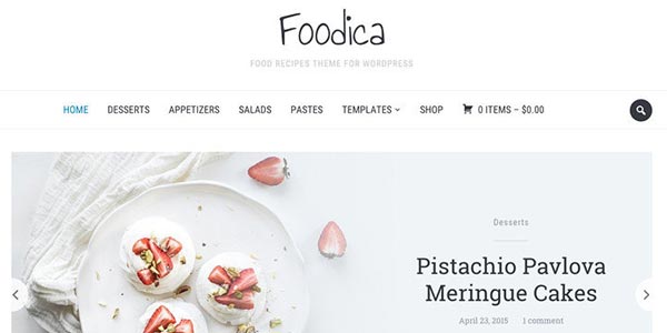 Temas WordPress Premium para un blog: Foodica