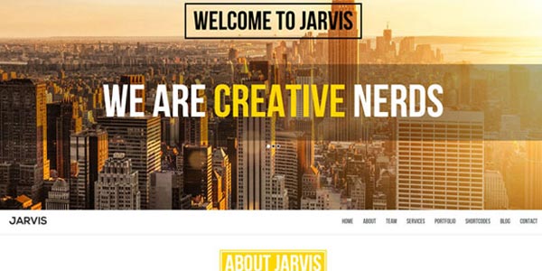 Temas WordPress de una página: Jarvis