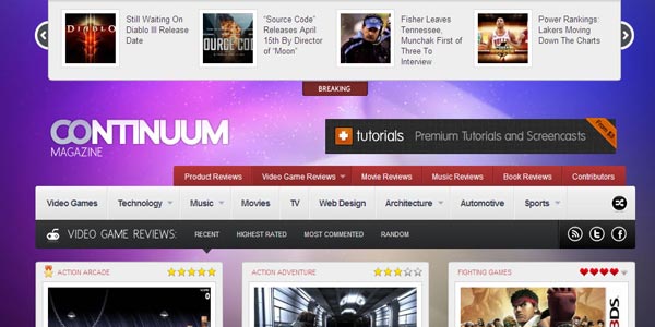 Temas wordpress de videojuegos continuum