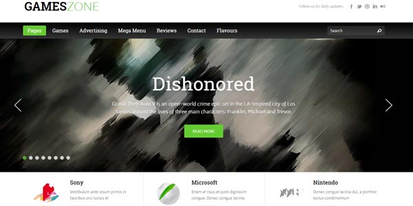 Temas wordpress de videojuegos games zone