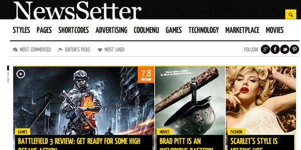 Temas wordpress de videojuegos newssetter