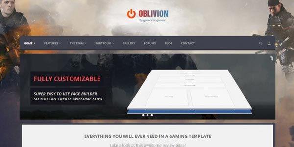 Temas WordPress de videojuegos: Oblivion