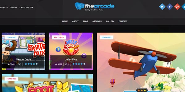 Temas WordPress de videojuegos: The Arcade