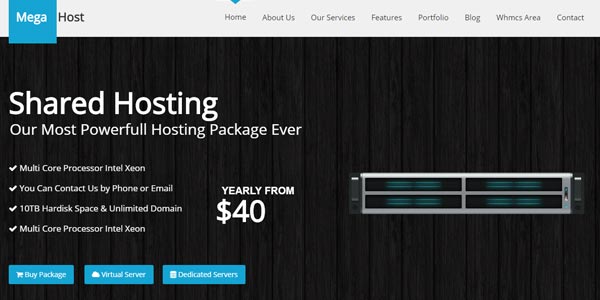 Temas WordPress para hosting: Mega Host