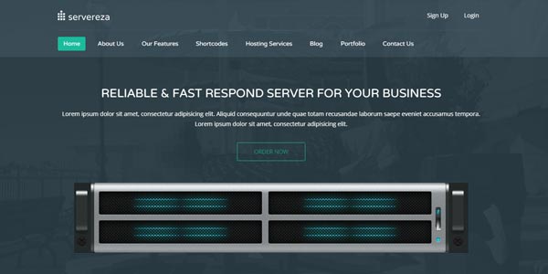 Temas WordPress para hosting: Servereza