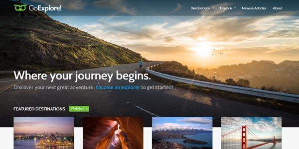 Temas wordpress para un blog de viajes goexplore